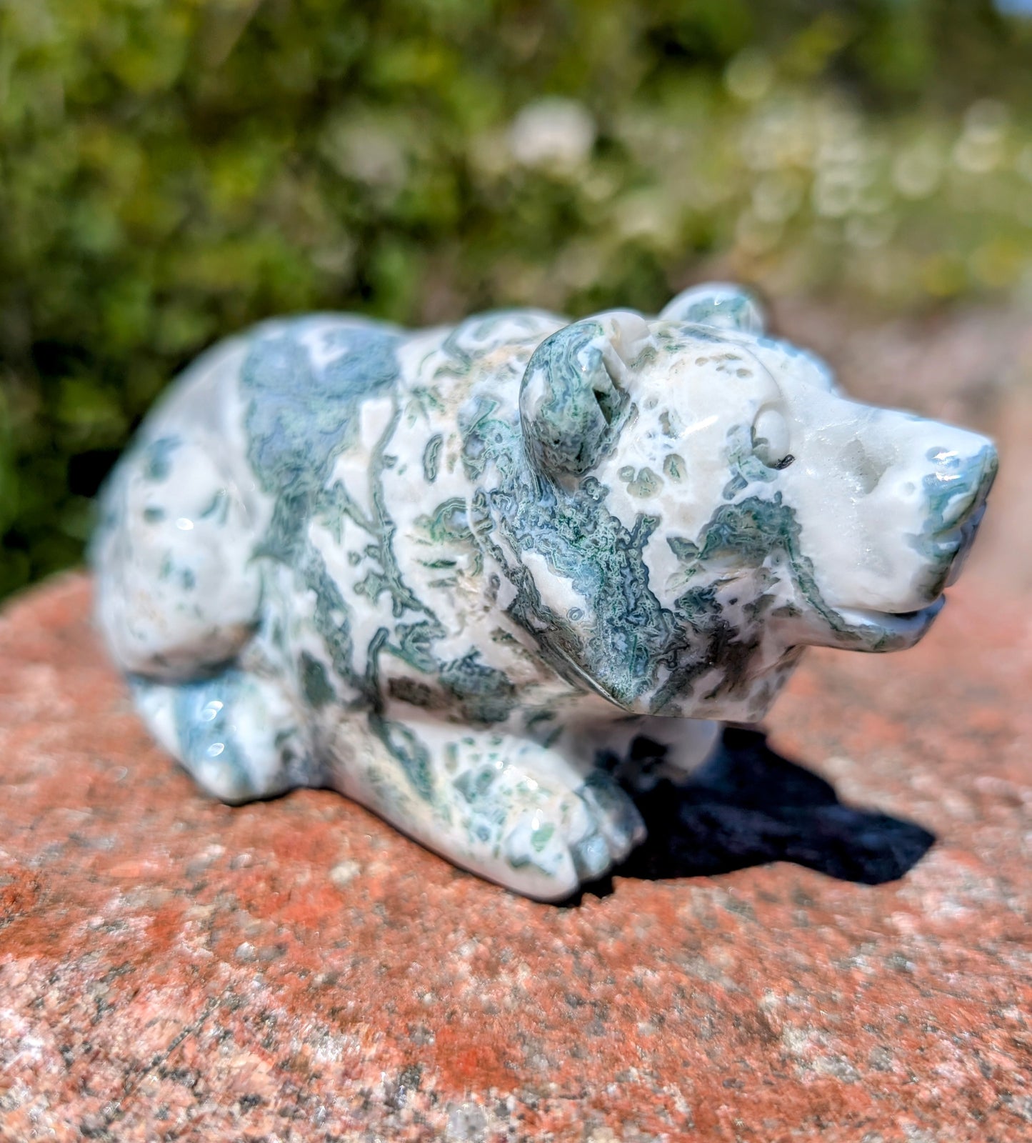 Moss Agate Bear Druzy