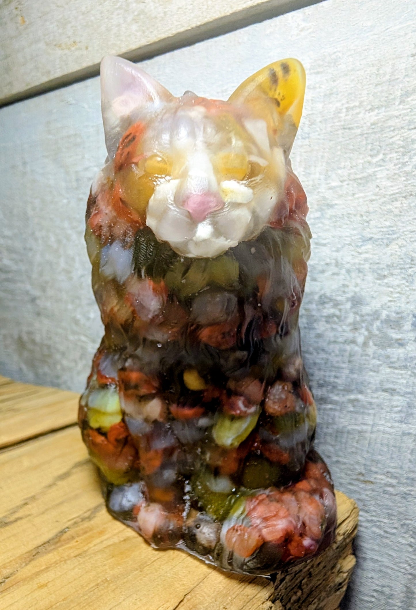 Hand Crafted Crystal Chip Cat