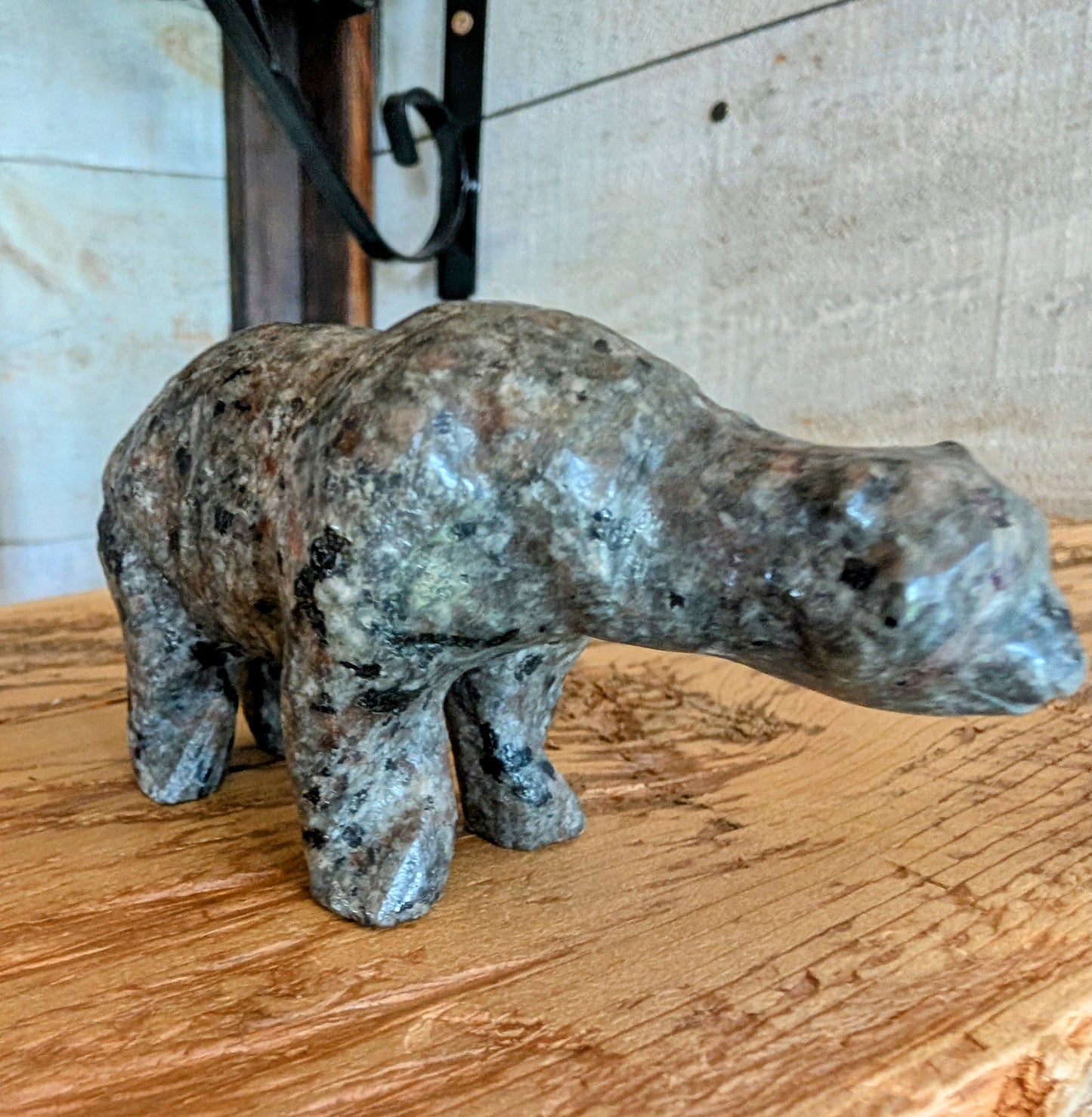 Yooperlite, Canadian Flame Stone Hand Carved Bear
