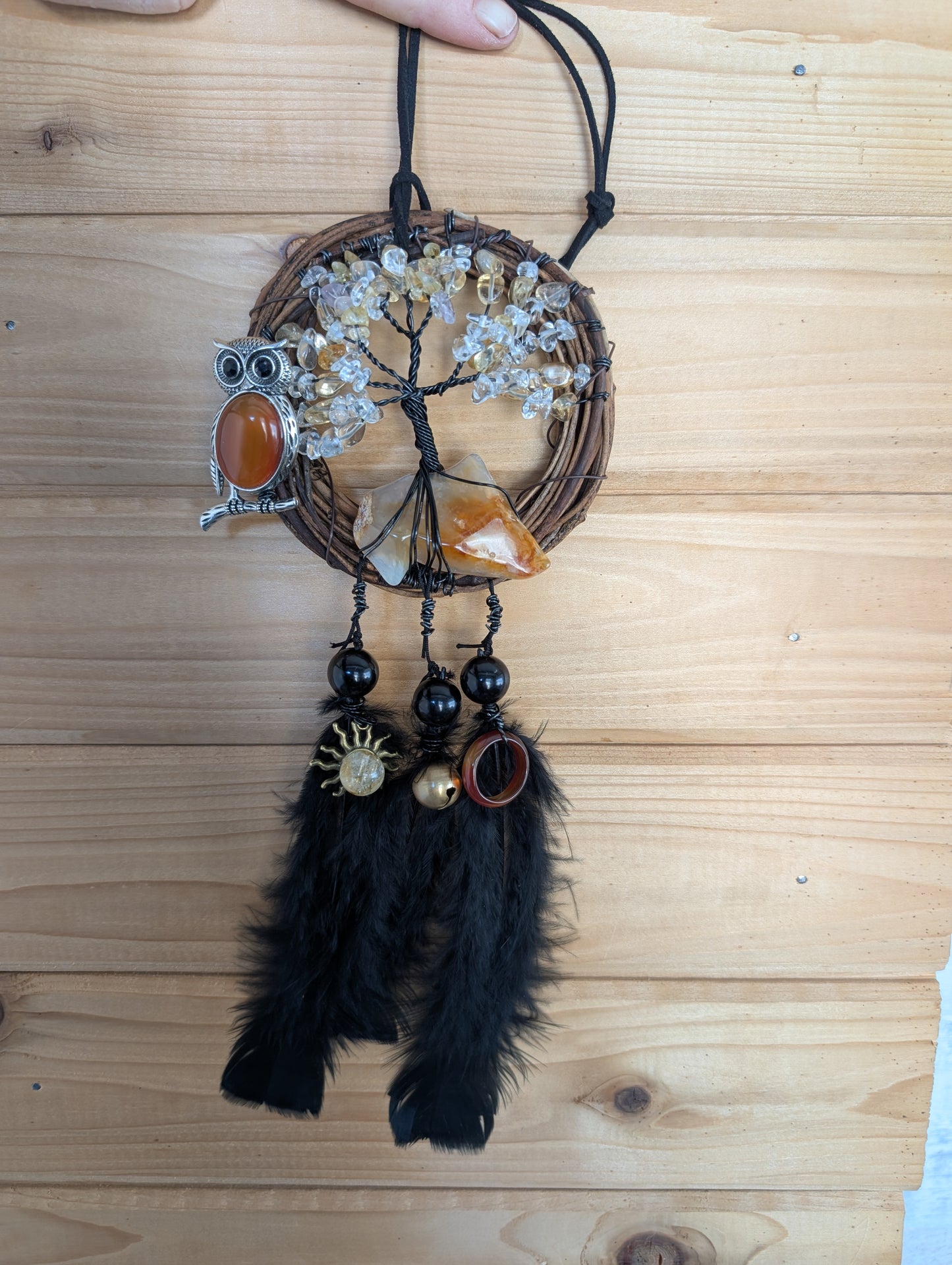 Hand Crafted Crystal Chip Wall Art made with Wood