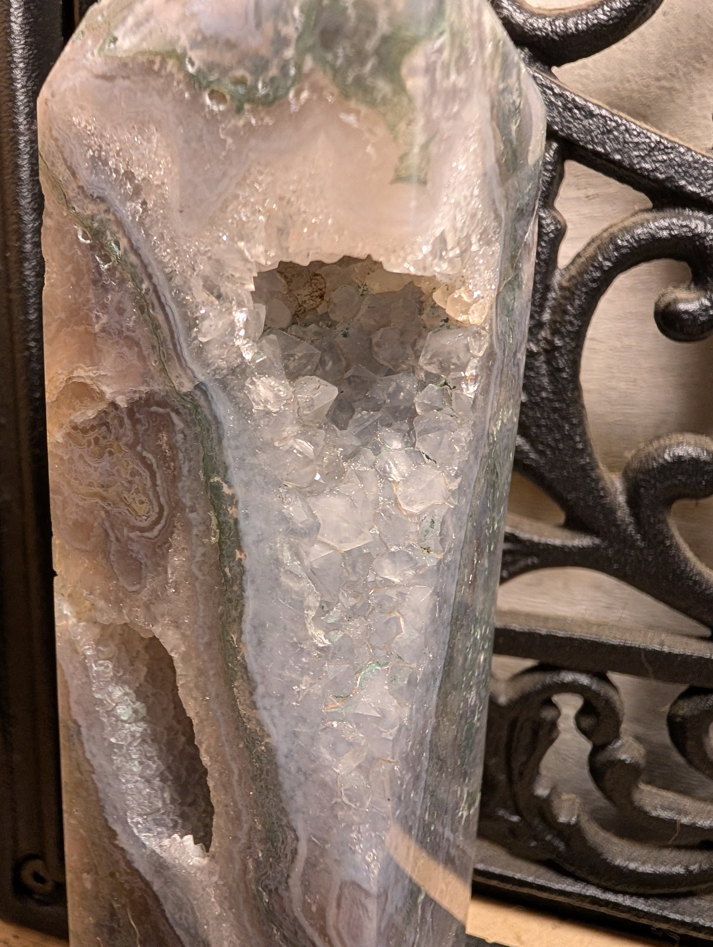 5. SALE Druzy Moss Agate Tower