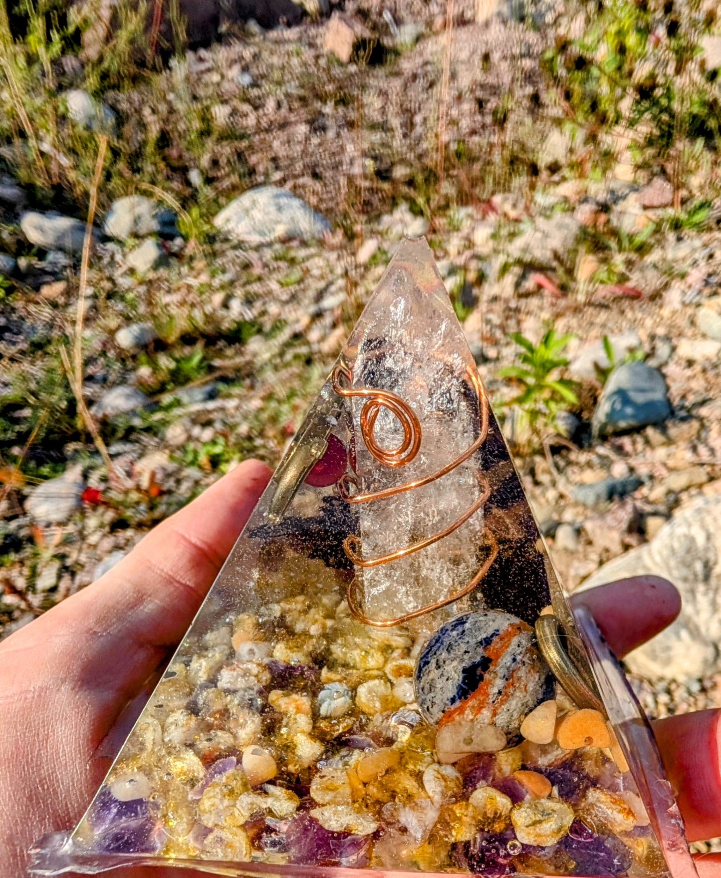 Orgonite Pyramid Hand Crafted by Us