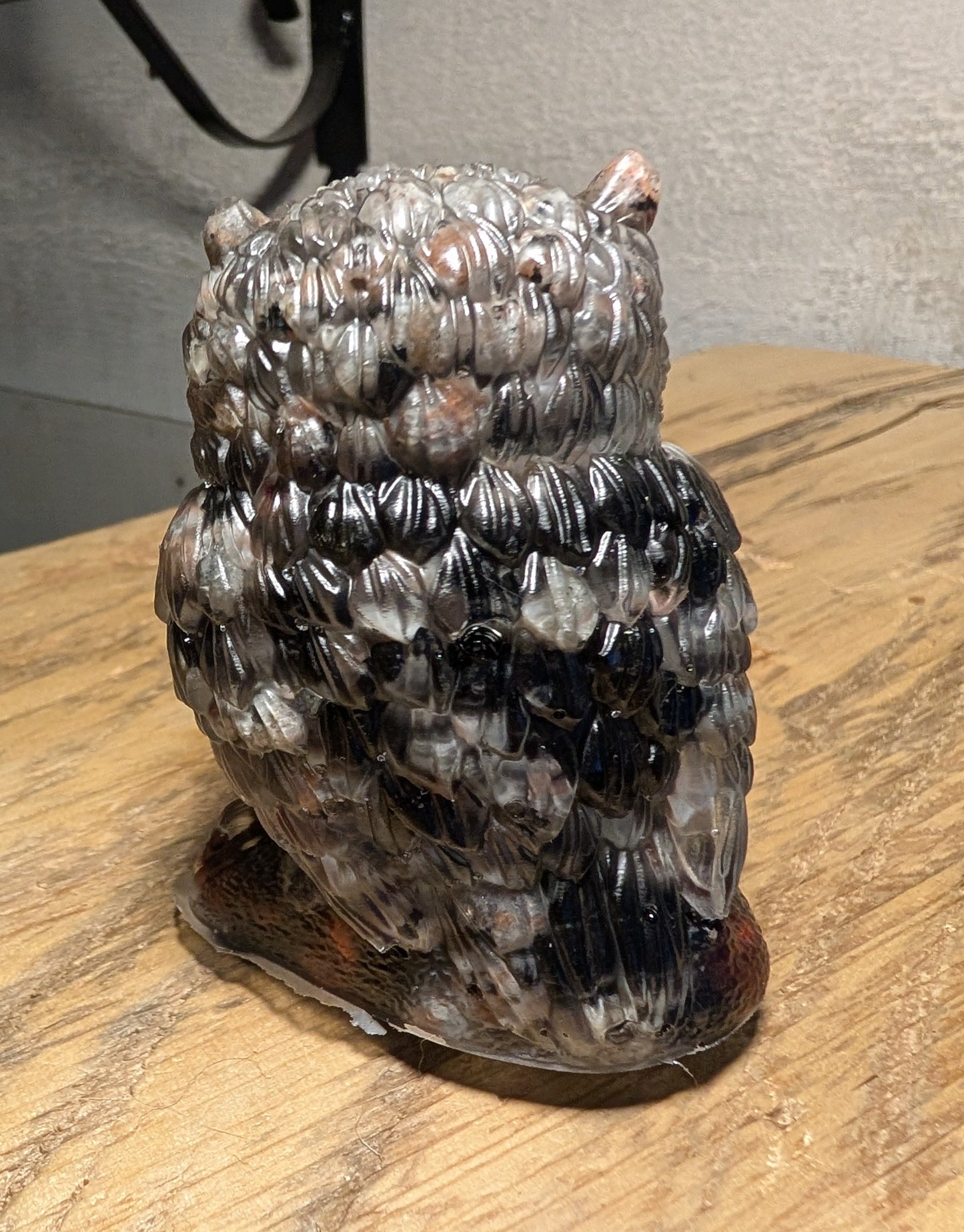 Hand Crafted Crystal Chip Owl, Yooperlite, Flame Stone