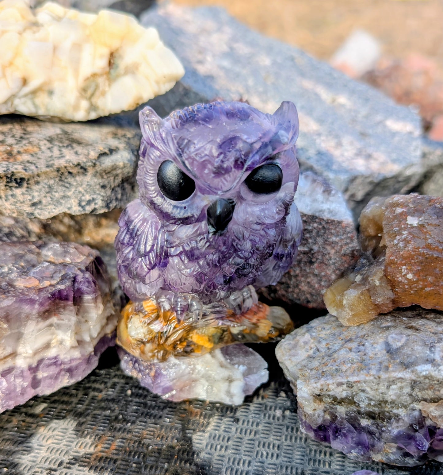 Hand Crafted Crystal Chip Owl