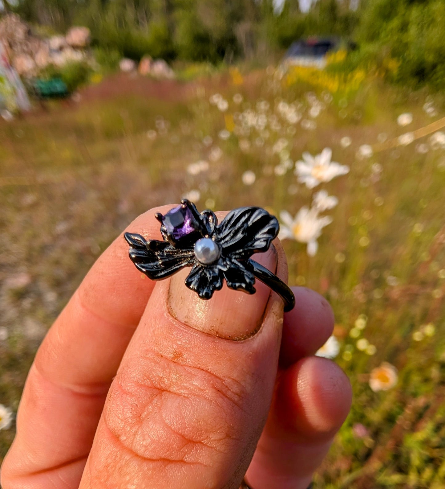 Amethyst Ring, Sterling Silver