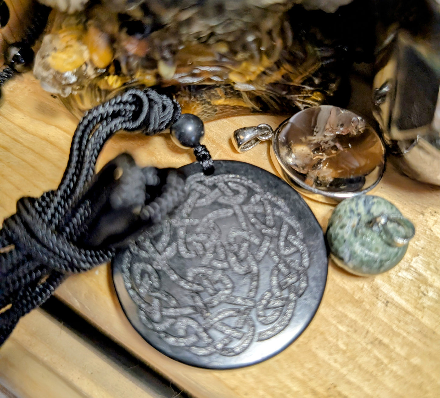 Obsidian Celtic Pendant