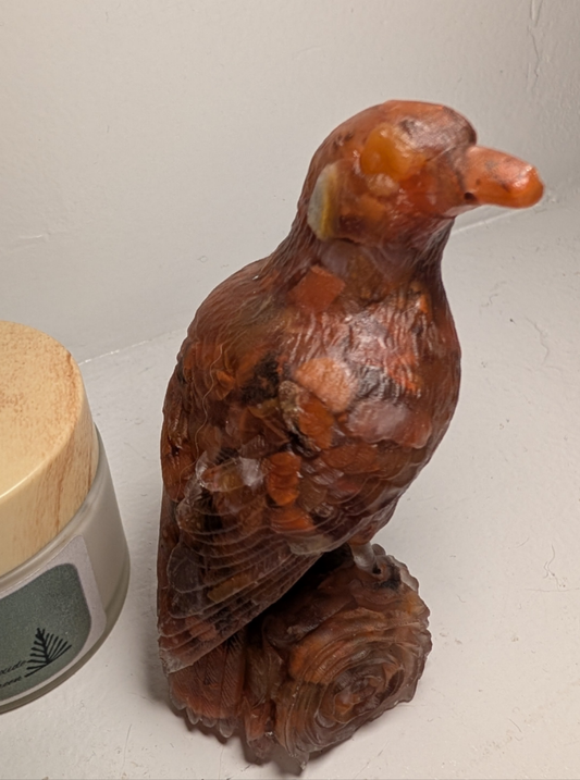 Hand crafted Carnelian Crystal Chip Crow