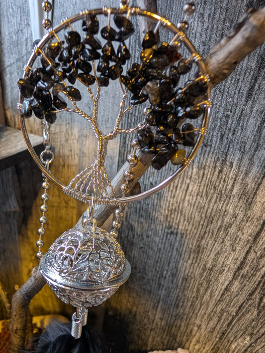 Obsidian Dreamcatcher with Bell