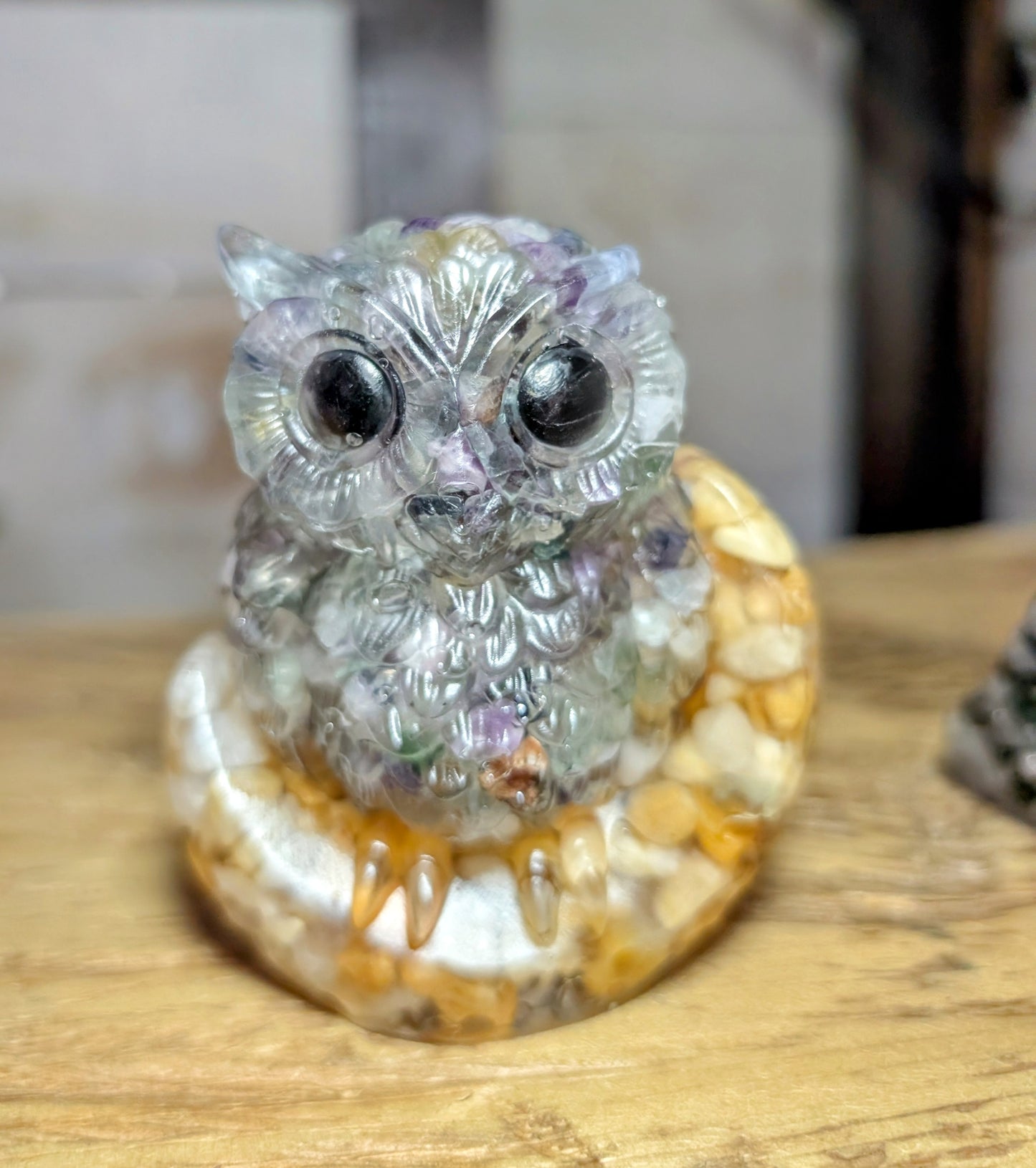Hand Crafted Crystal Chip Owl
