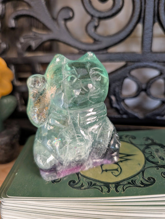 Fluorite Fortune Cat
