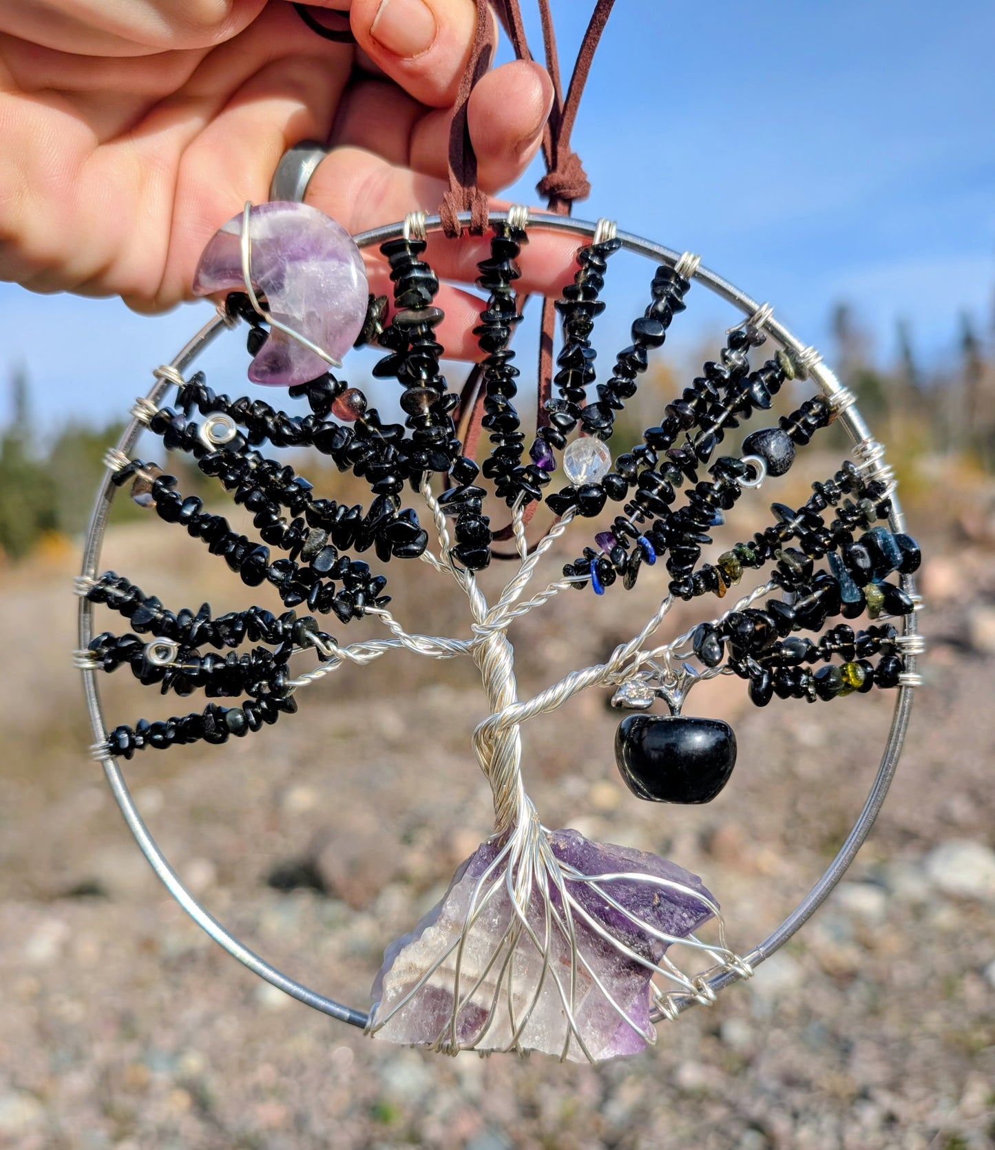 Hand Crafted Crystal Chip Wall Art, Tree of Life