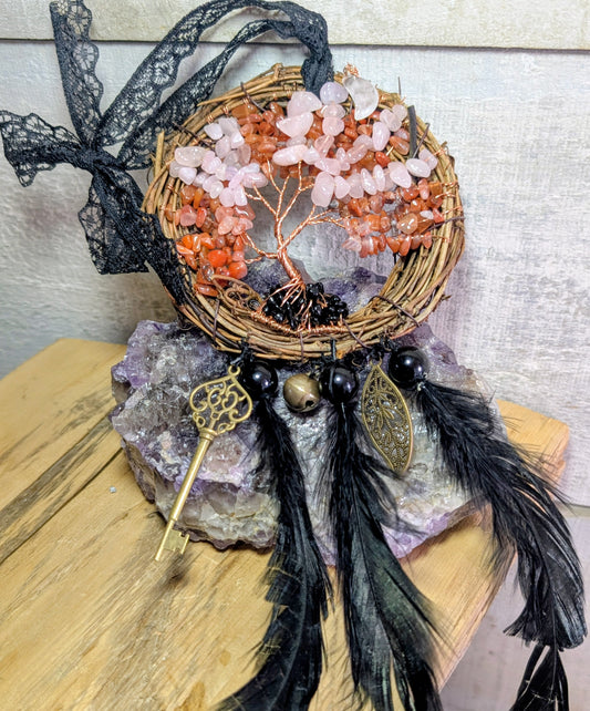 Hand Crafted Crystal Chip Wall Art made with Wood