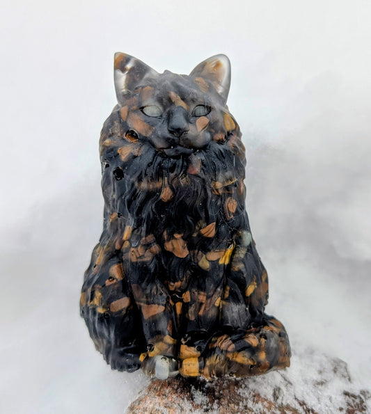 Hand Crafted Crystal Chip Cat