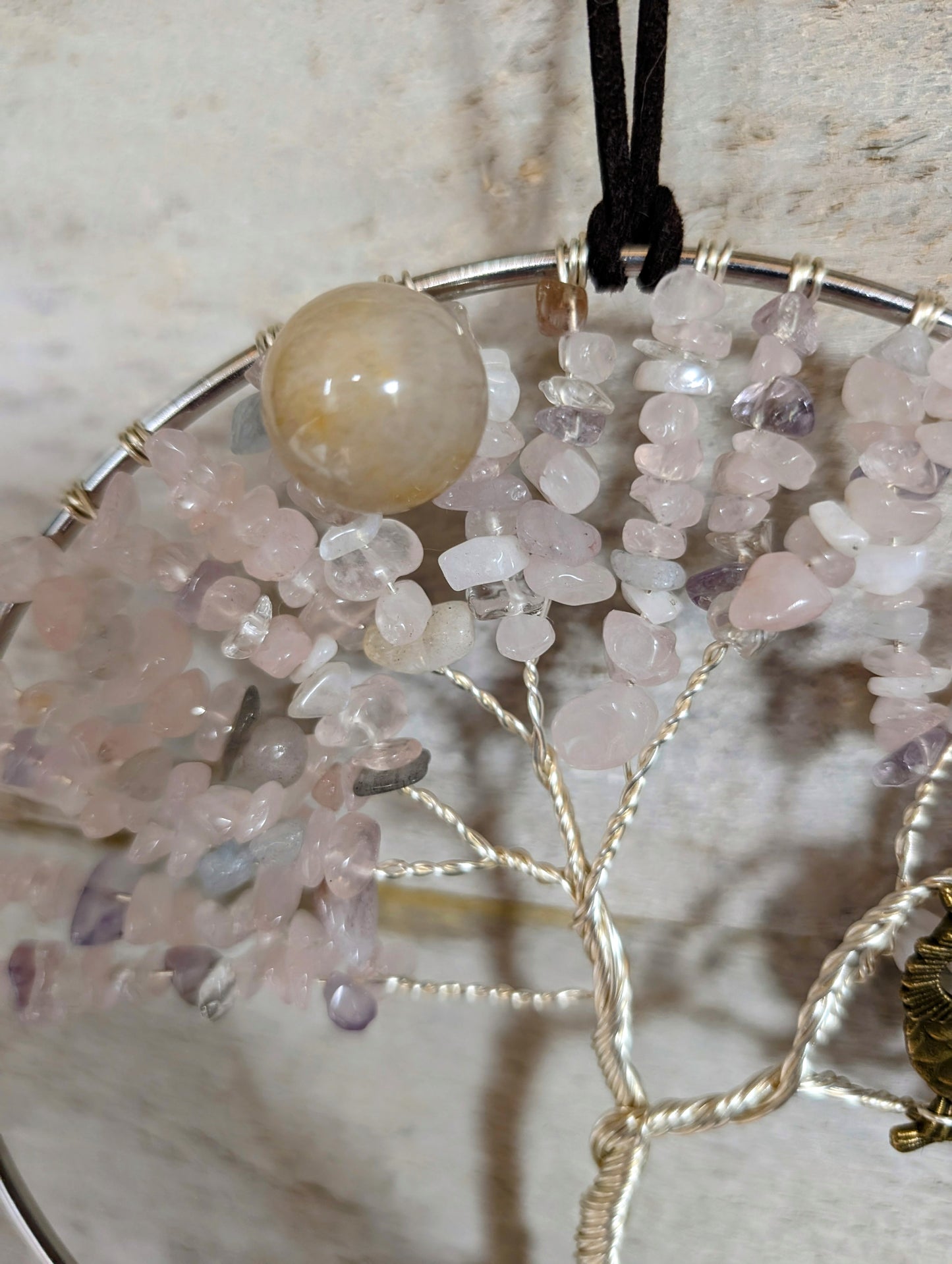 Hand Crafted Crystal Chip Wall Art, Tree of Life