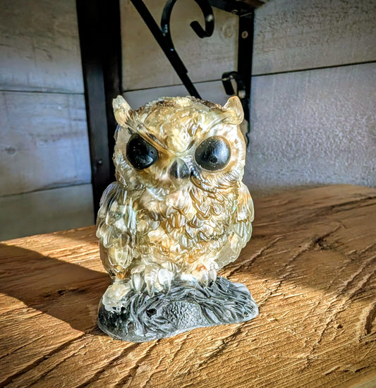 Hand Crafted Crystal Chip Owl
