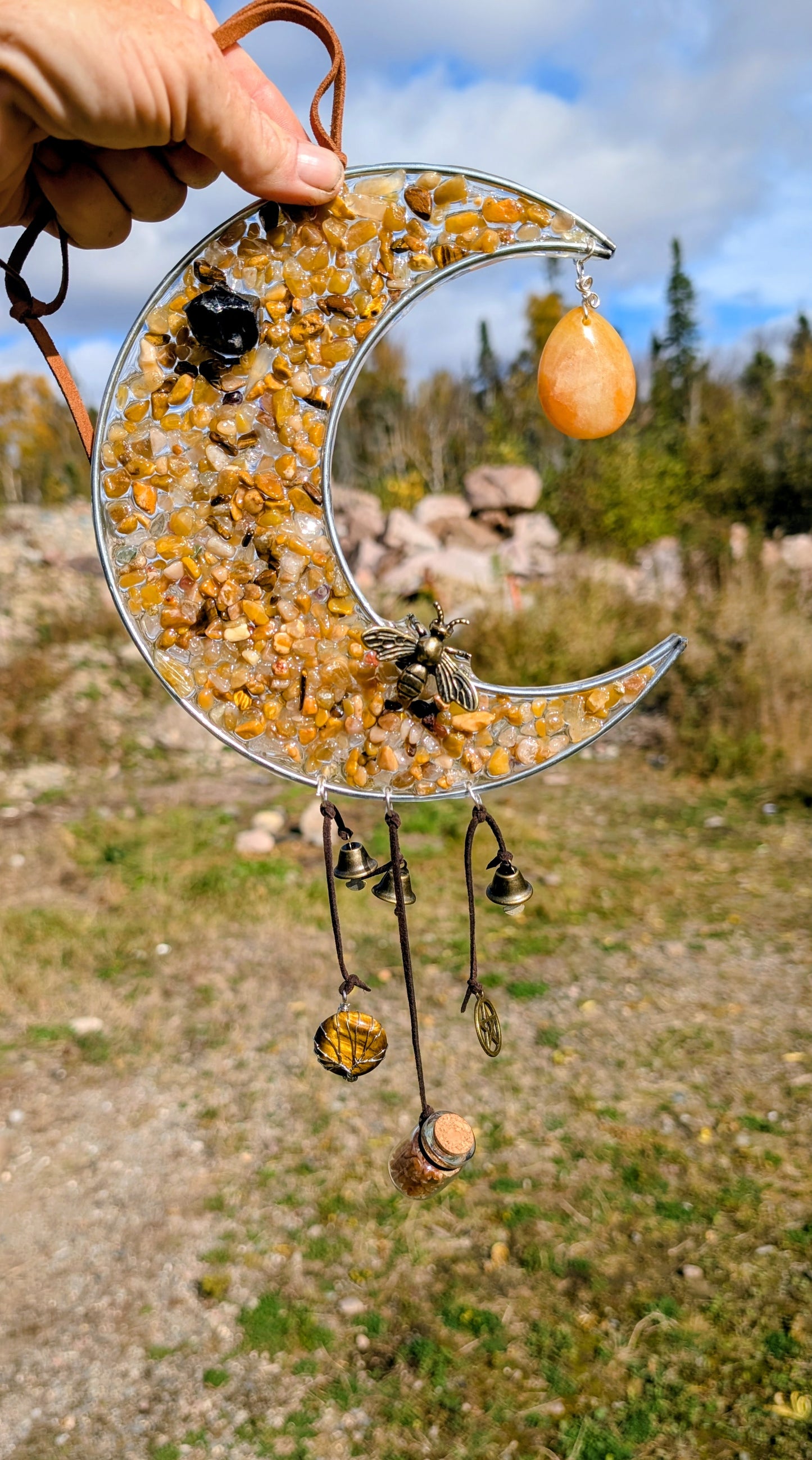 Hand Crafted Yellow Jade Moon