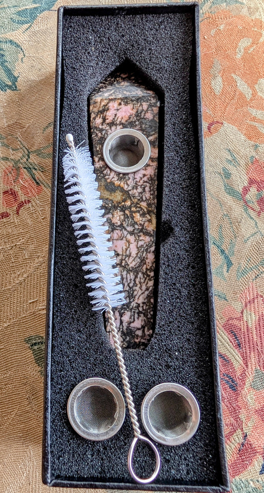 Pink Rhodonite Smoking Pipe