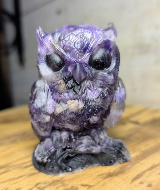 Hand Crafted Crystal Chip Owl