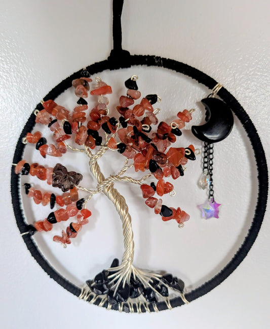 Hand Crafted Crystal Chip Wall Art, Tree of Life