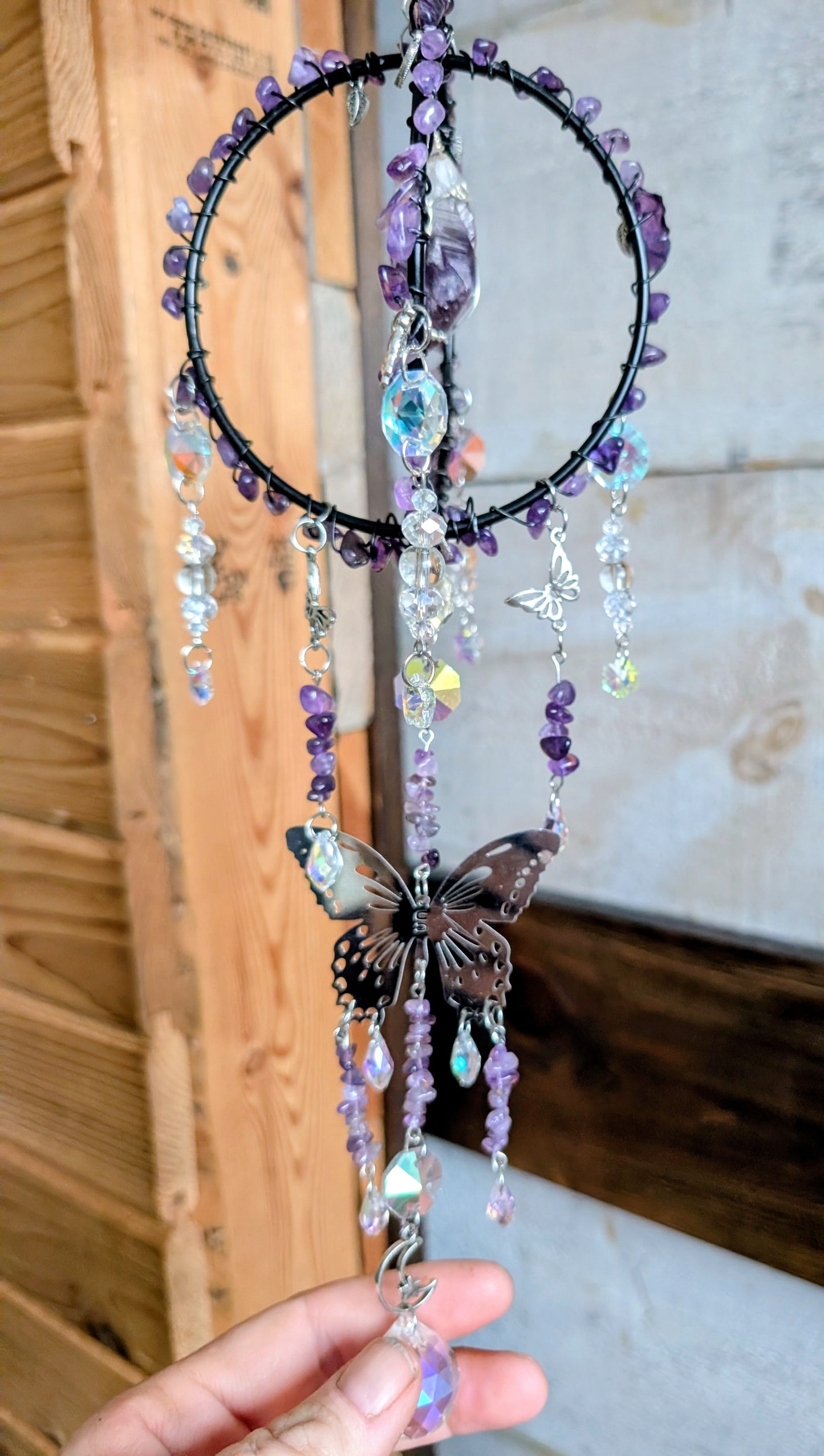 3.  Hand Crafted Crystal Chip Window Art