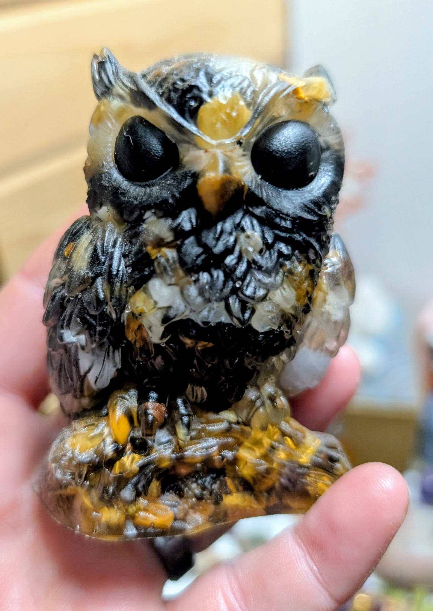 Hand Crafted Crystal Chip Owl