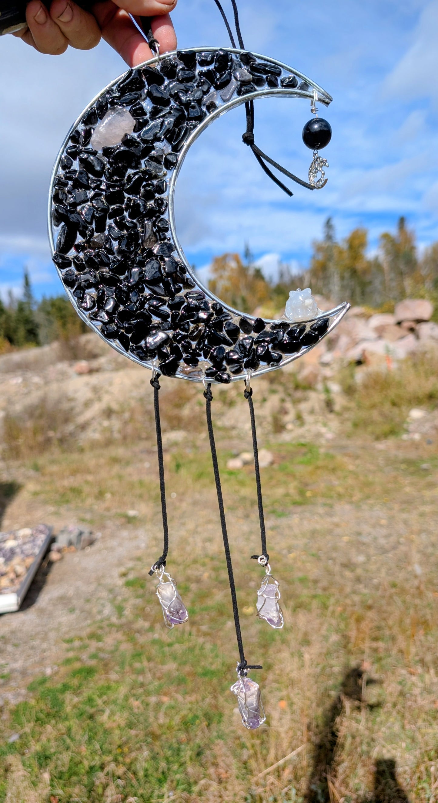 Hand Crafted Obsidian Moon