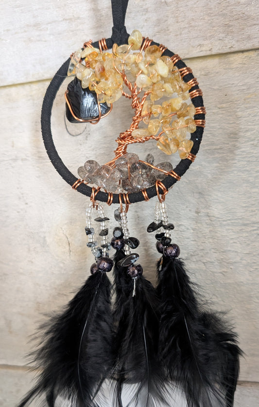 Citrine and Obsidian Dream Catcher