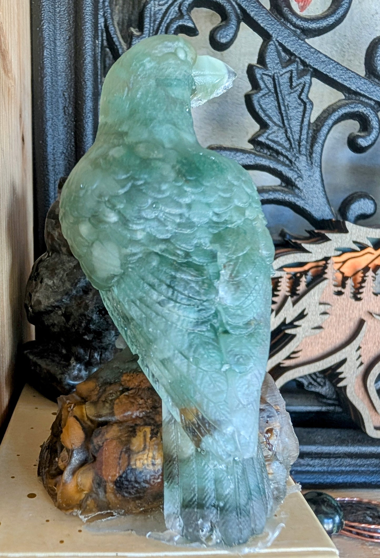Hand Crafted Crystal Chip Raven
