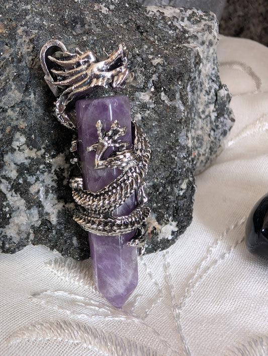 Amethyst Dragon Pendant