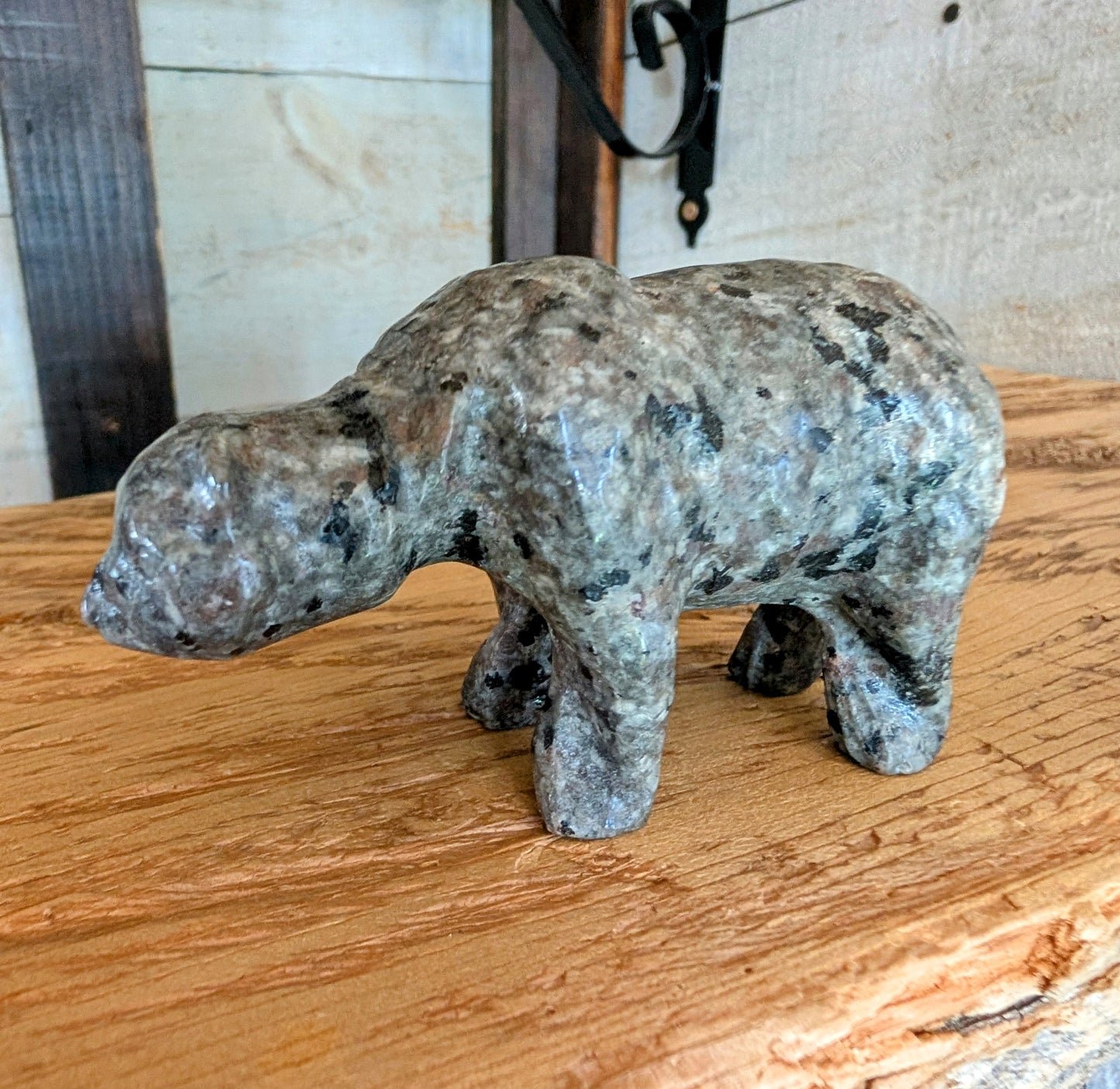 Yooperlite, Canadian Flame Stone Hand Carved Bear