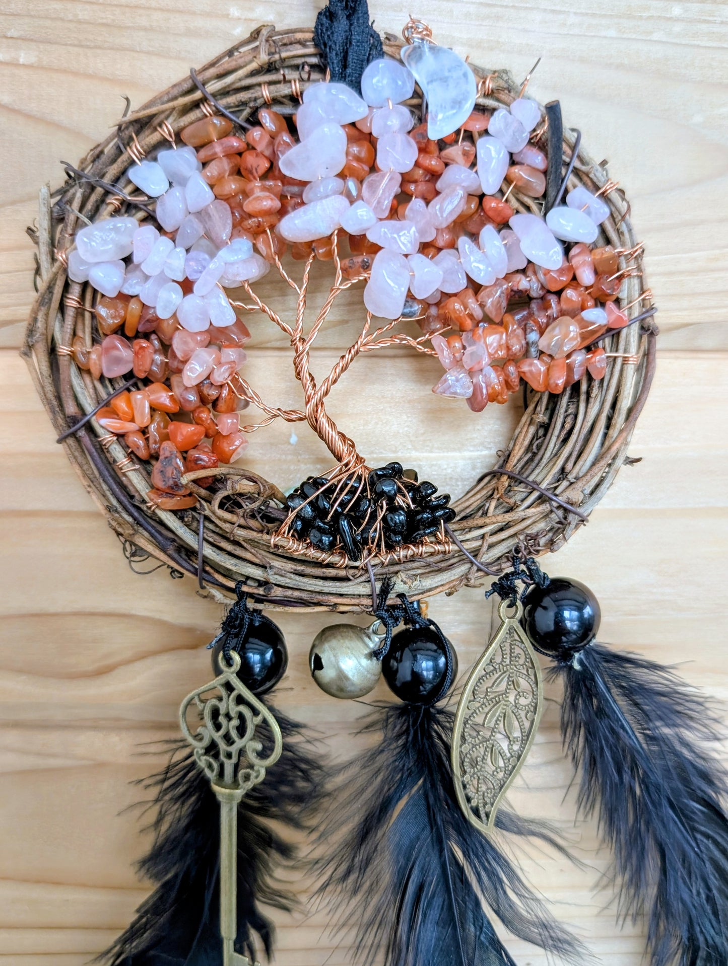 Hand Crafted Crystal Chip Wall Art made with Wood