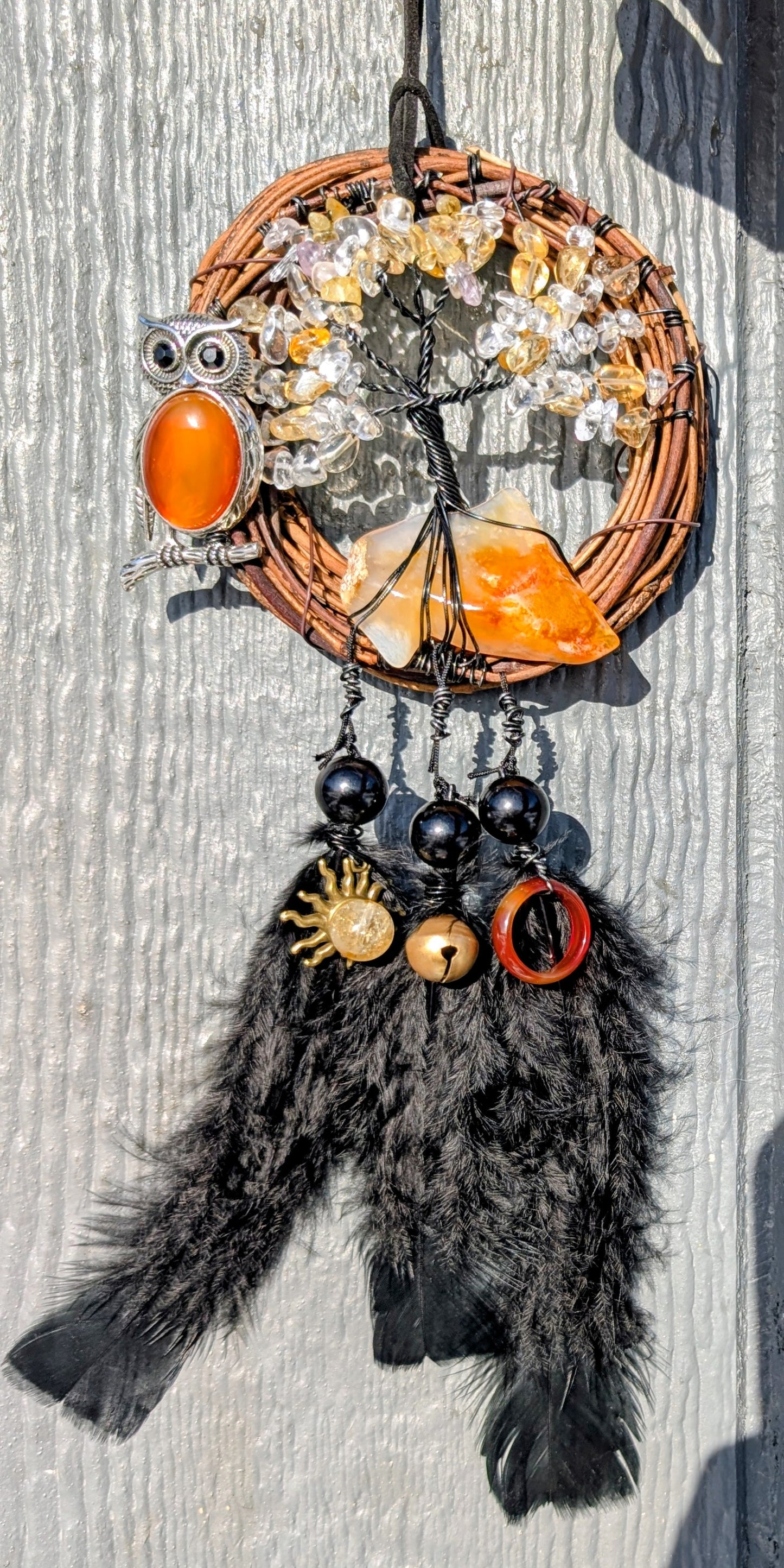 Hand Crafted Crystal Chip Wall Art made with Wood