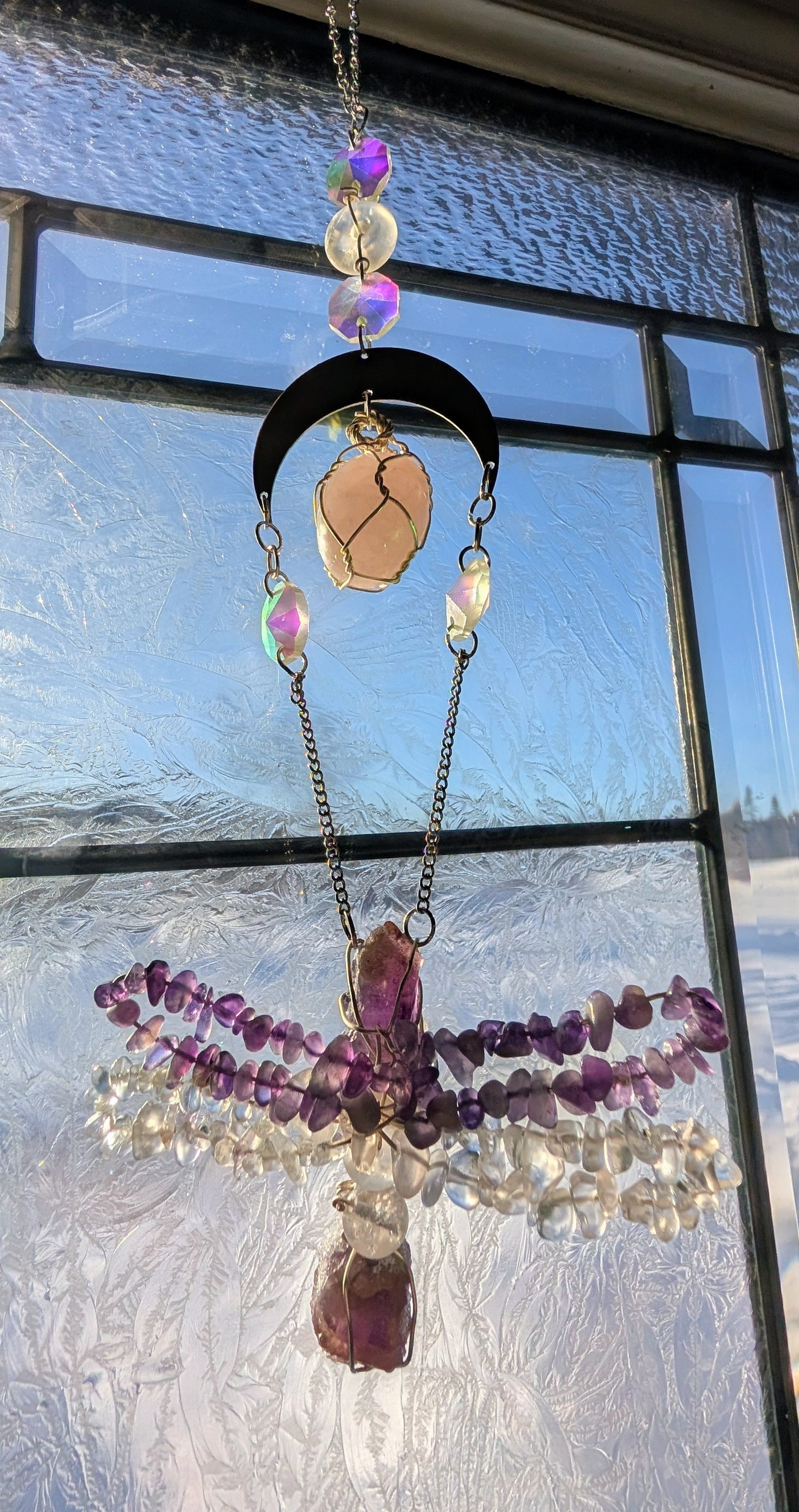 3.  Hand Crafted Crystal Chip Window Art