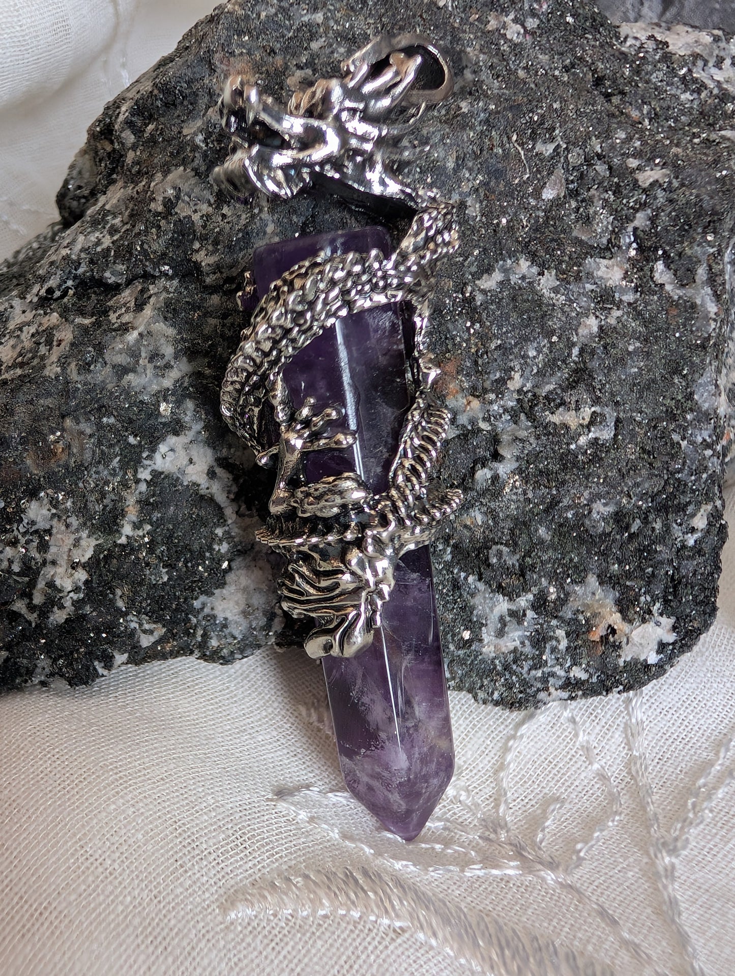 Amethyst Dragon Pendant