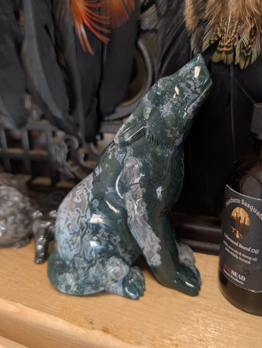 Moss Agate Wolf