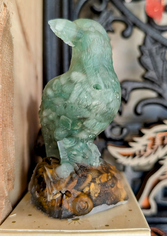 Hand Crafted Crystal Chip Raven