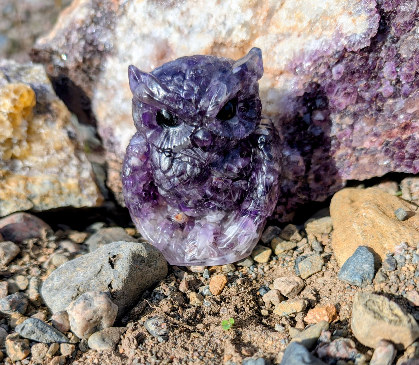 Hand Crafted Crystal Chip Owl