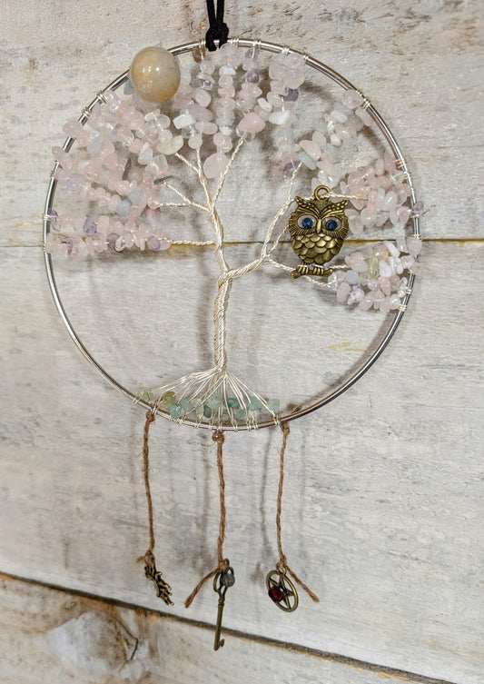 Hand Crafted Crystal Chip Wall Art, Tree of Life