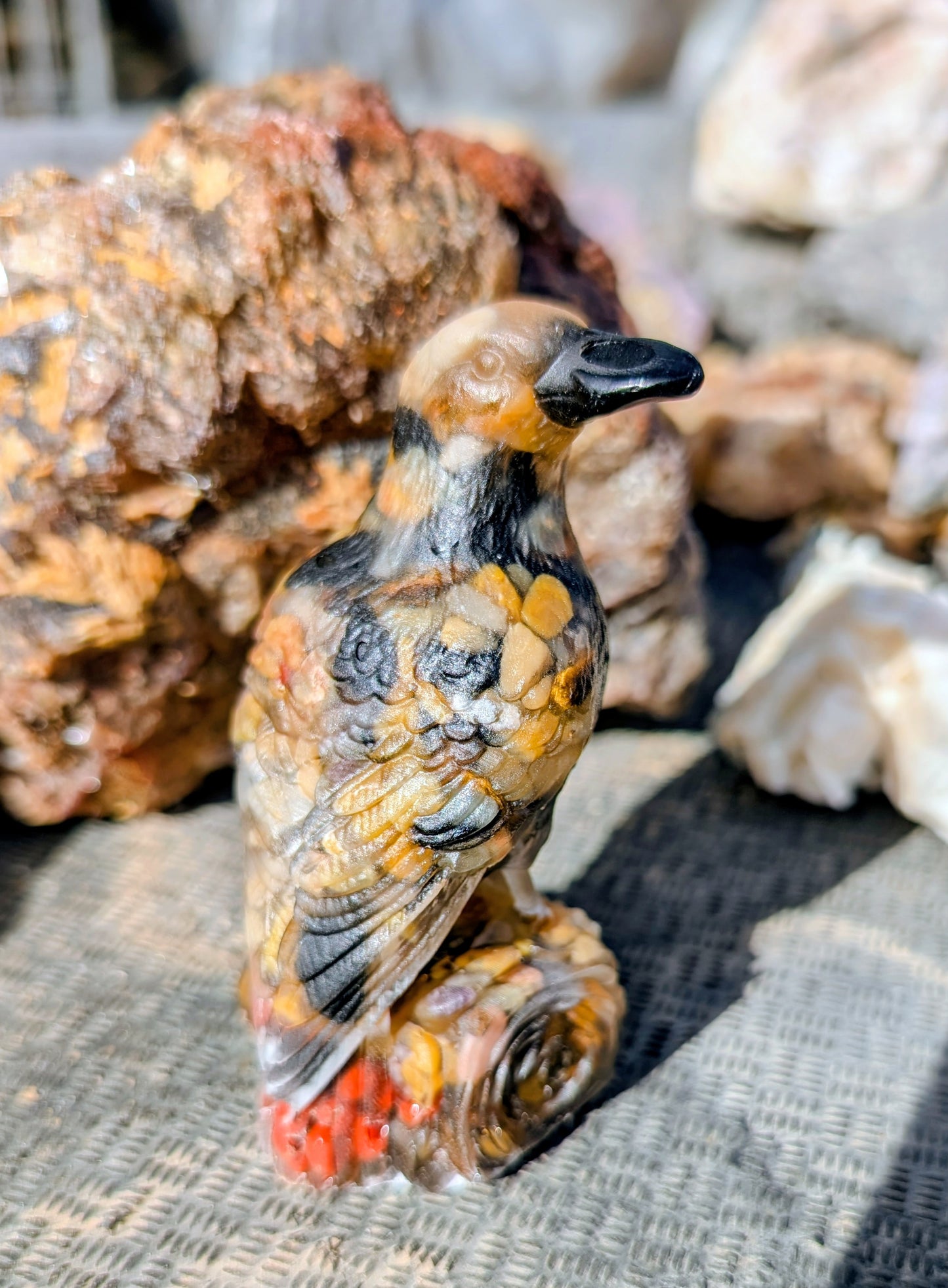 Hand Crafted Crystal Chip Raven