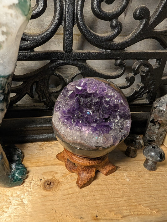 Druzy Amethyst Sphere and Stand
