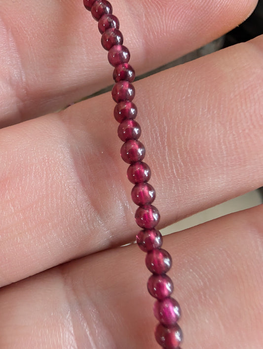 Red Garnet Bead Necklace