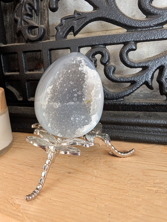 Druzy Blue Agate Egg