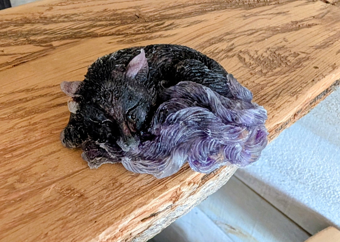 Hand Crafted Crystal Chip Kitsune, 9 Tail Fox, Made with Garnet