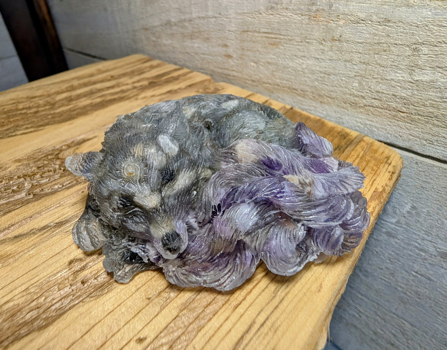 Hand Crafted Crystal Chip Kitsune, 9 Tail Fox